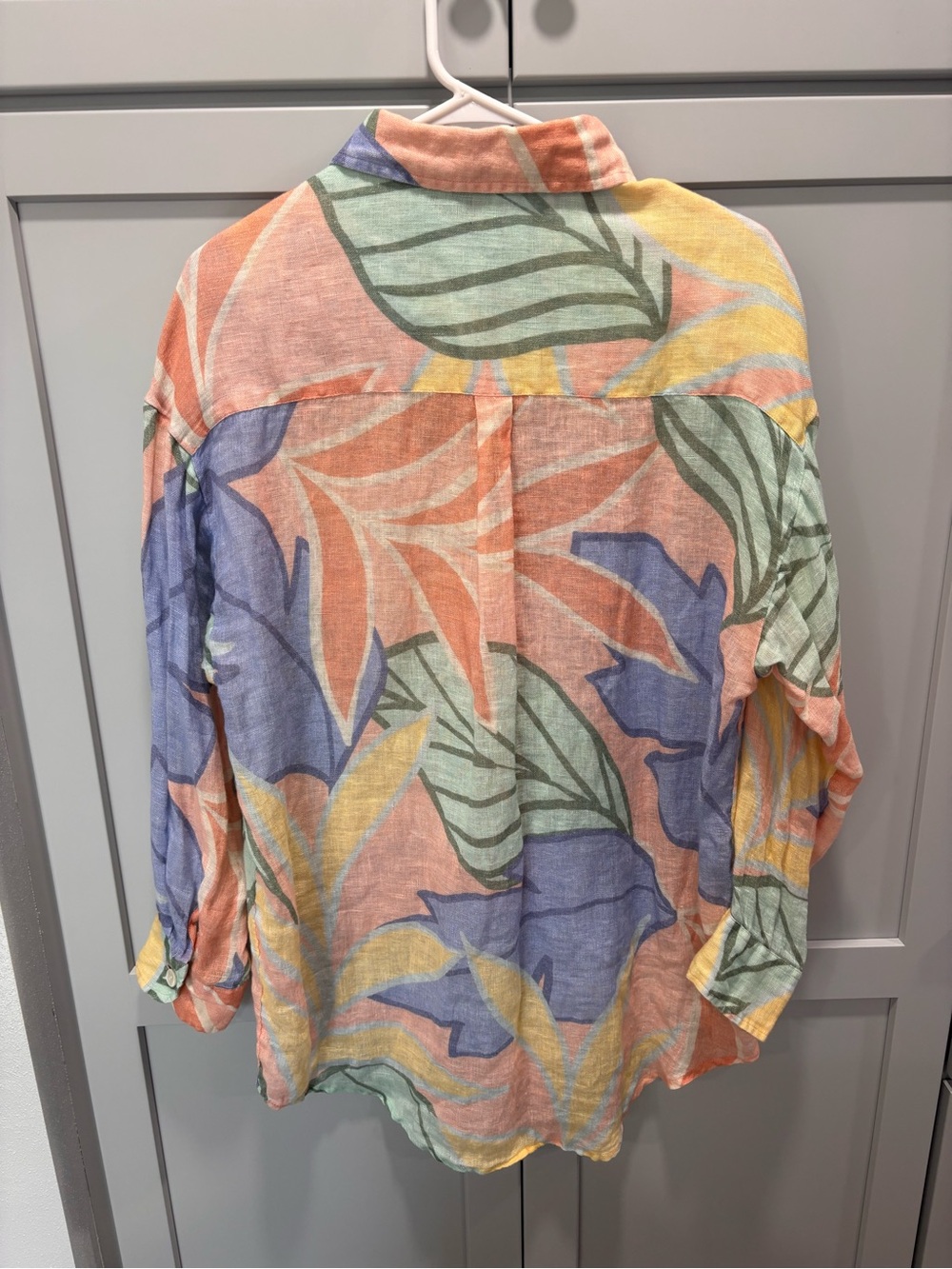 Vitamin A Playa 100% Linen Boyfriend Shirt Oversized Small MSRP $165. * flaw - Picture 5 of 9